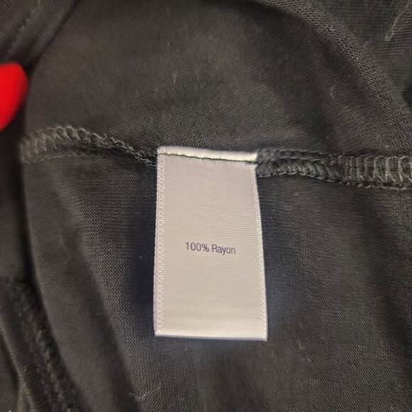 Jennifer Lopez Womens M Crossover Drape Neck Long Sleeve Tunic Top Black - Picture 5 of 6